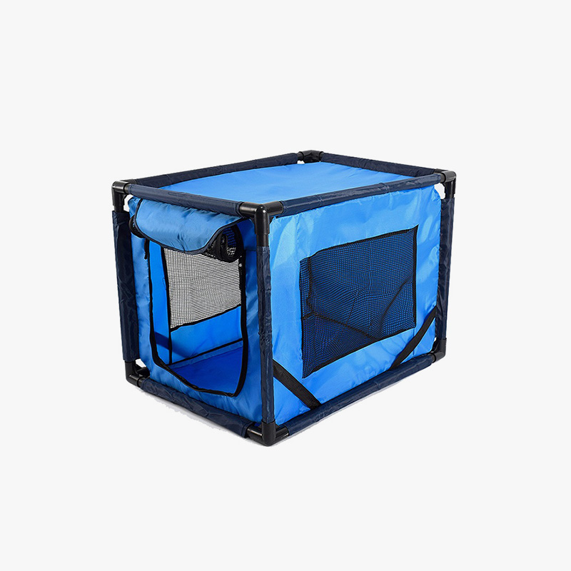 Portable Pipe Dog Cage (Blue)