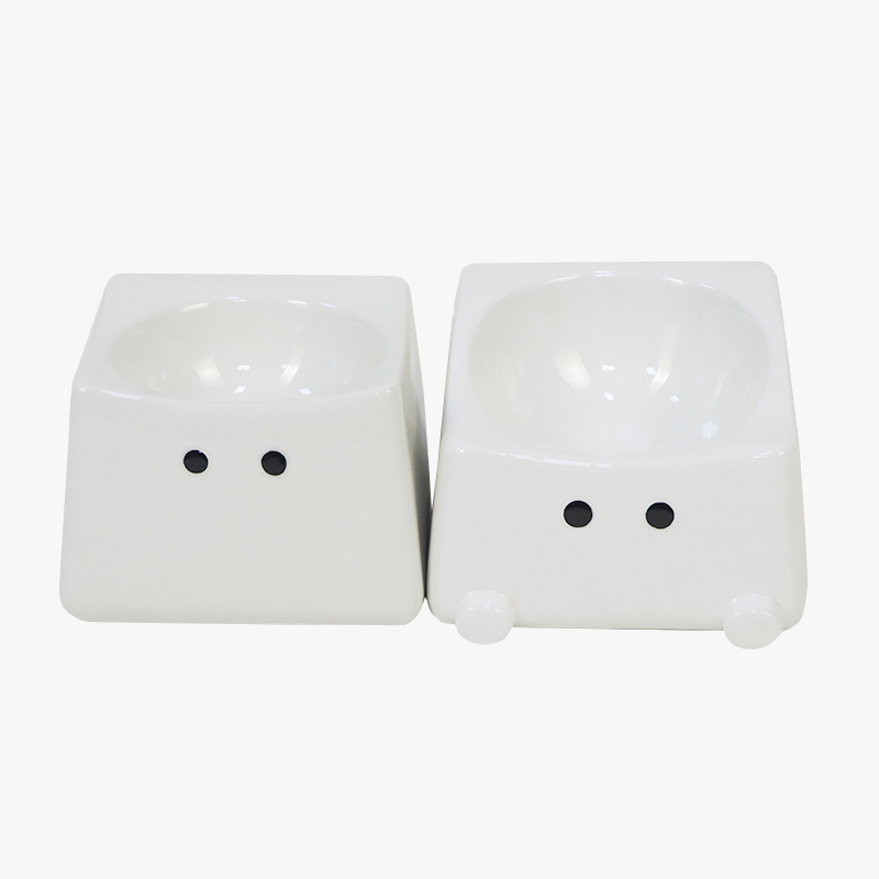 Snowball Spirit Ceramic Cat Bowl