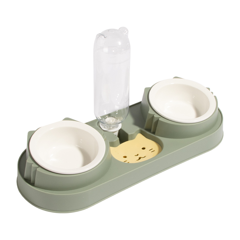 Kitty Ceramic Double Bowl