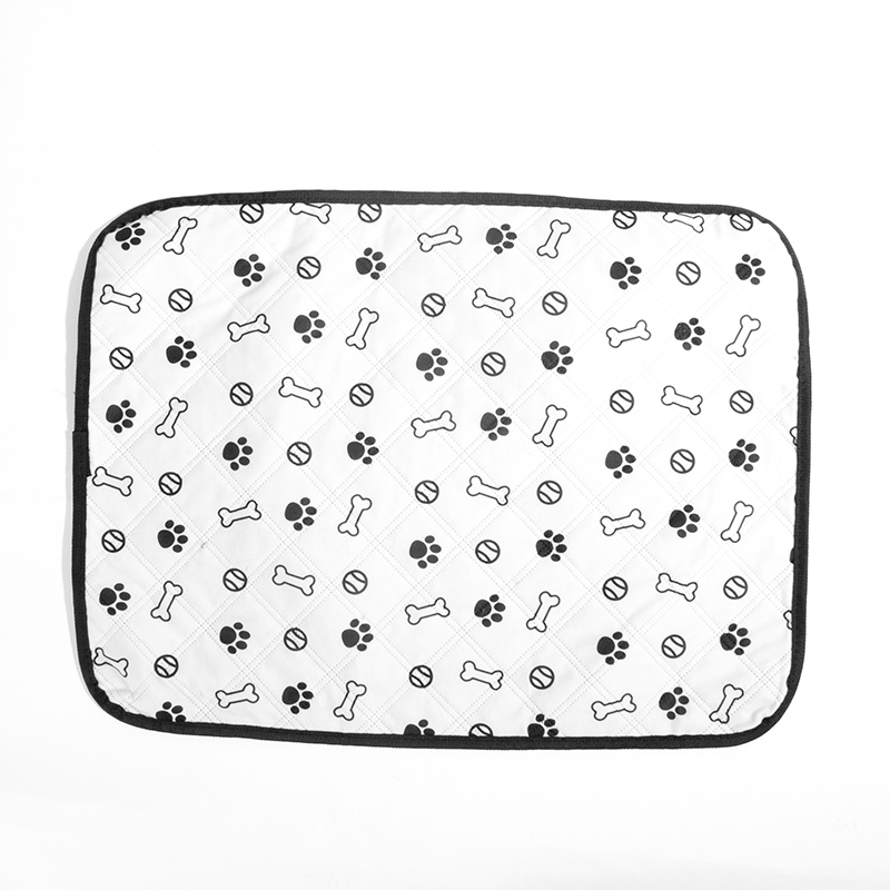 Washable Pet Training Mat  with Bone & Paw Print Design